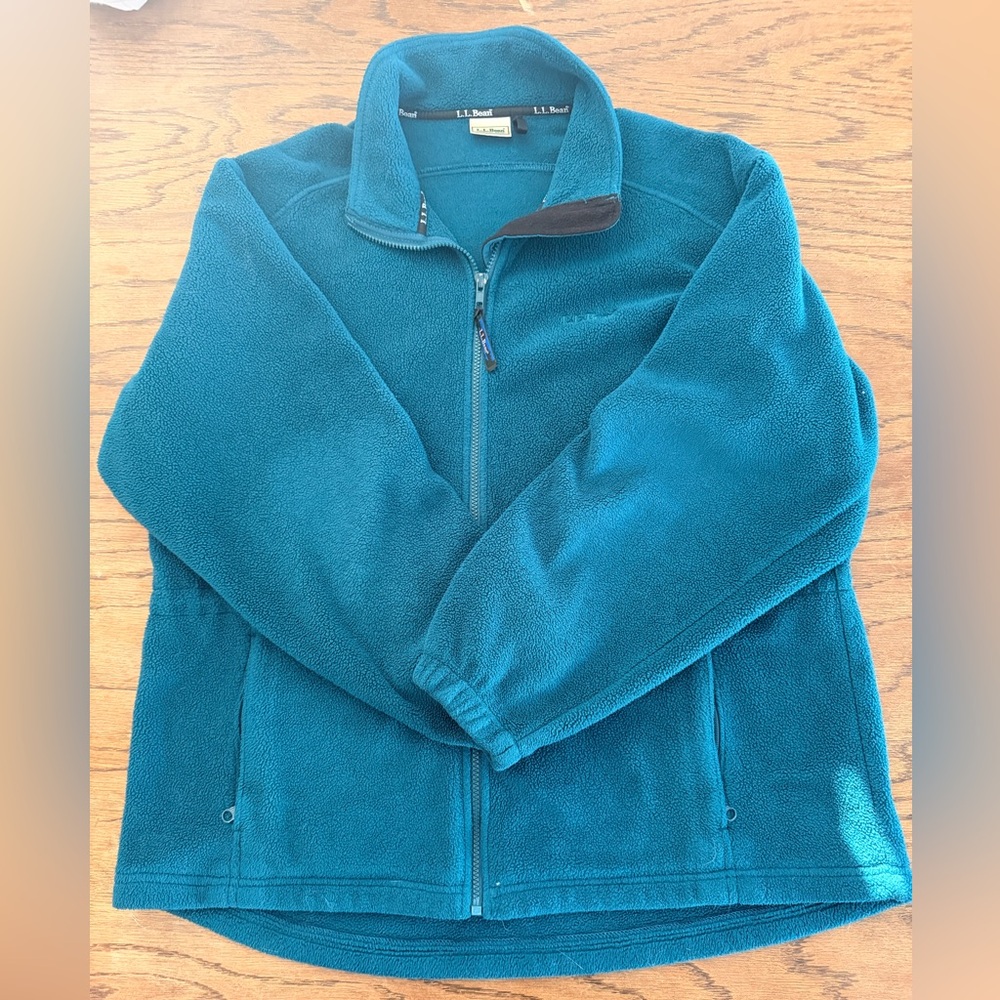 Vintage L.L. Bean Teal Half-Zip Lightweight Fleece Jacket